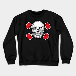 Weighlifting Powerlifting Skull Barbell Crewneck Sweatshirt